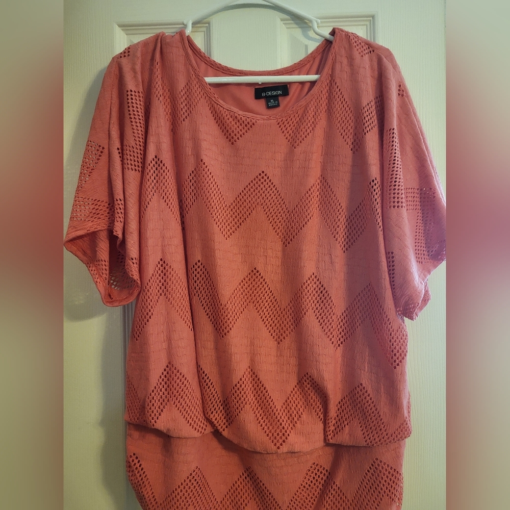 B Design Coral Zigzag Women's Blouse